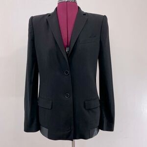 Bcbgmaxazria Black Wool blazer with satin bottom hem